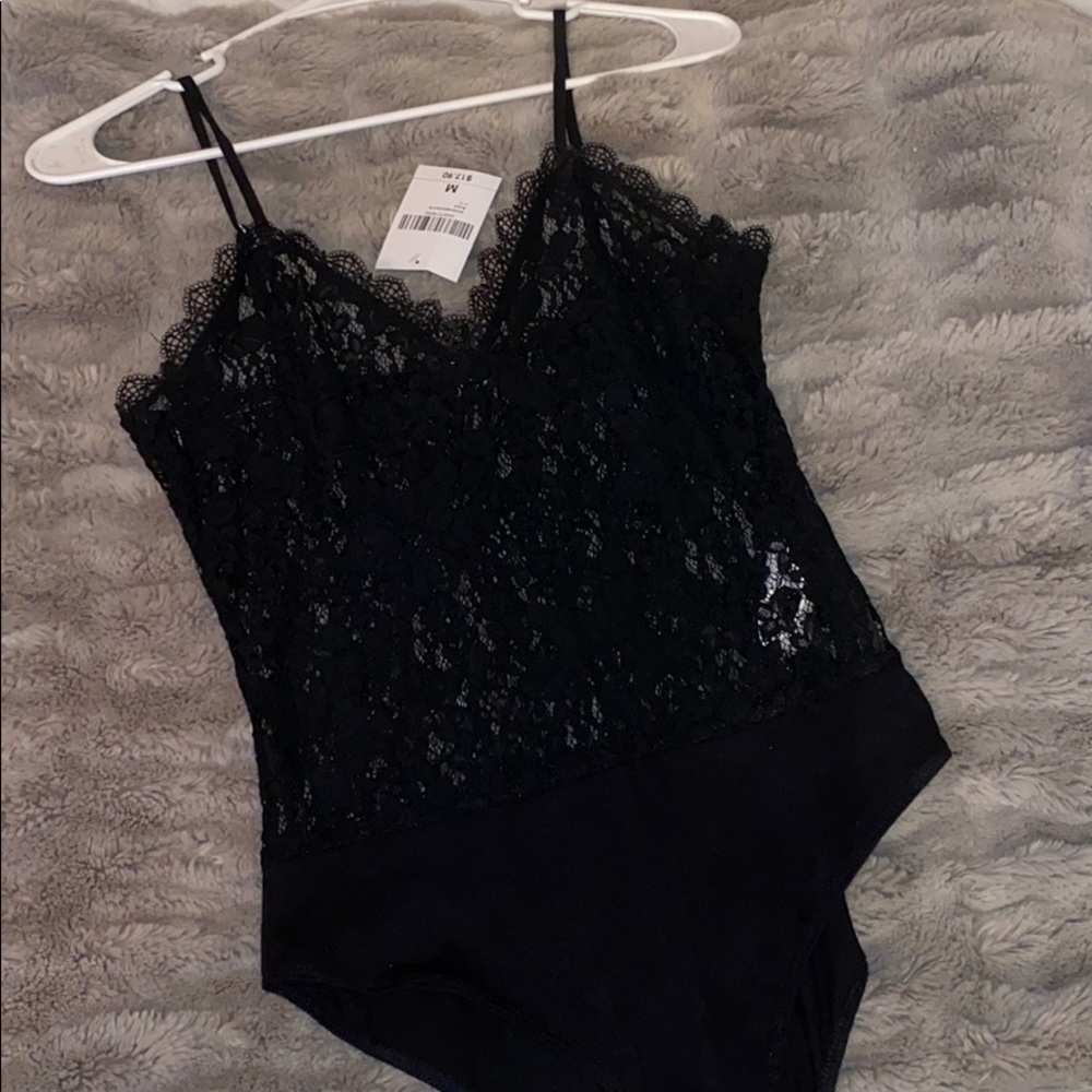 NWT Forever 21 black lace body suit